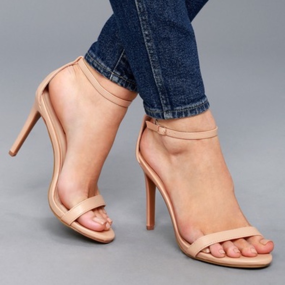 Lulus Shoes - Like NEW - Lulu's | Lovliness Nude Ankle Strap